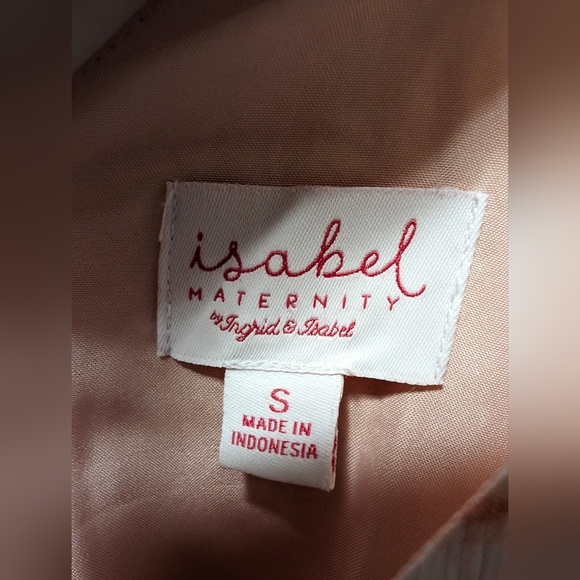 Isabel Maternity Sleeveless Dress Size Small Mauve And Peach. Elastic Waist - Picture 5 of 5